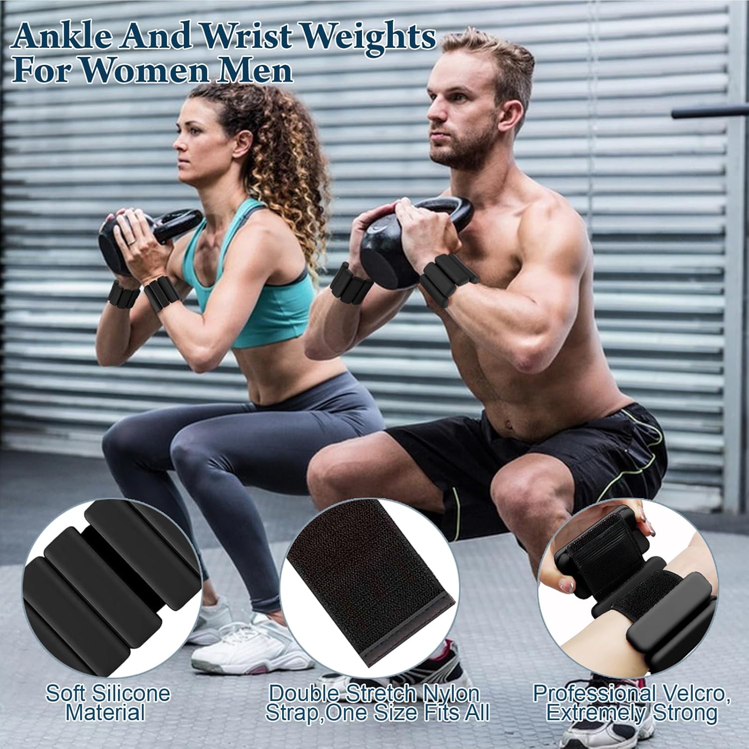 Wrist Weights for Women Set Of 2(1Lb Each),Adjustable Silicone Ankle And Wrist Weights for Women,Comfortable Fit, Strength Training Arm Weights for Walking,Yoga,Pilate,Dance,Gym,Workout,Running - Image 4