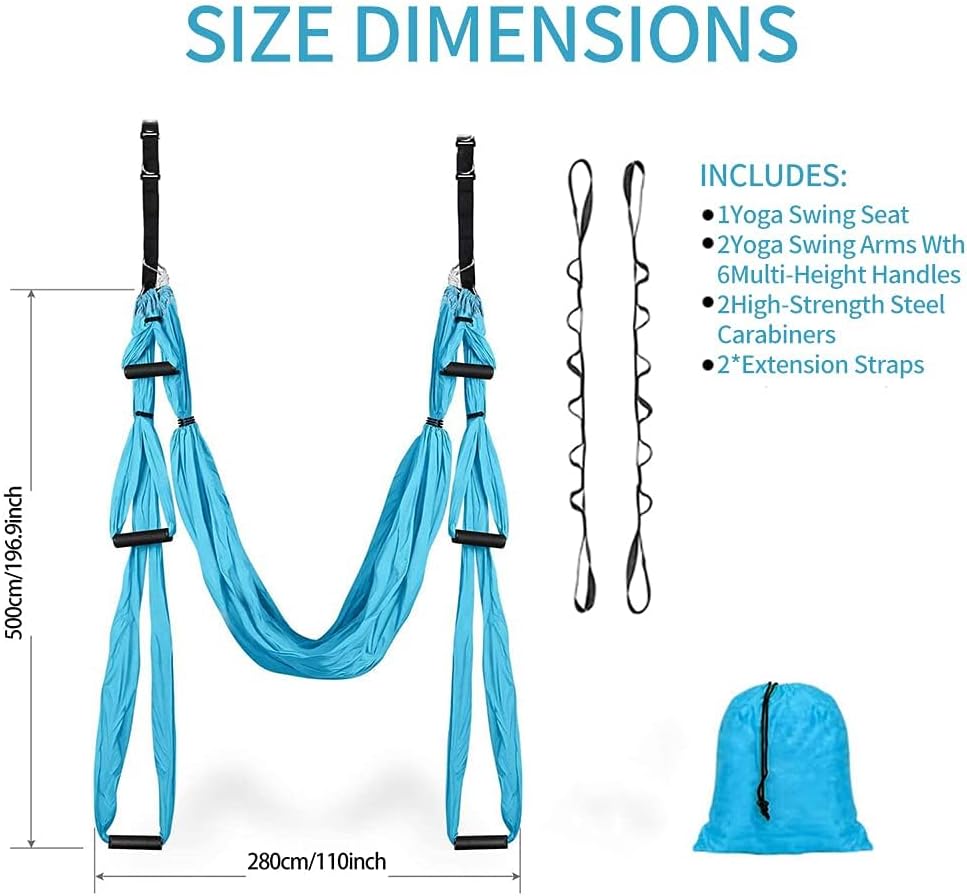 Aerial Yoga Swing Set Yoga Hammock Trapeze Sling Inversion Tool for Indoor Home Fitness - Image 3