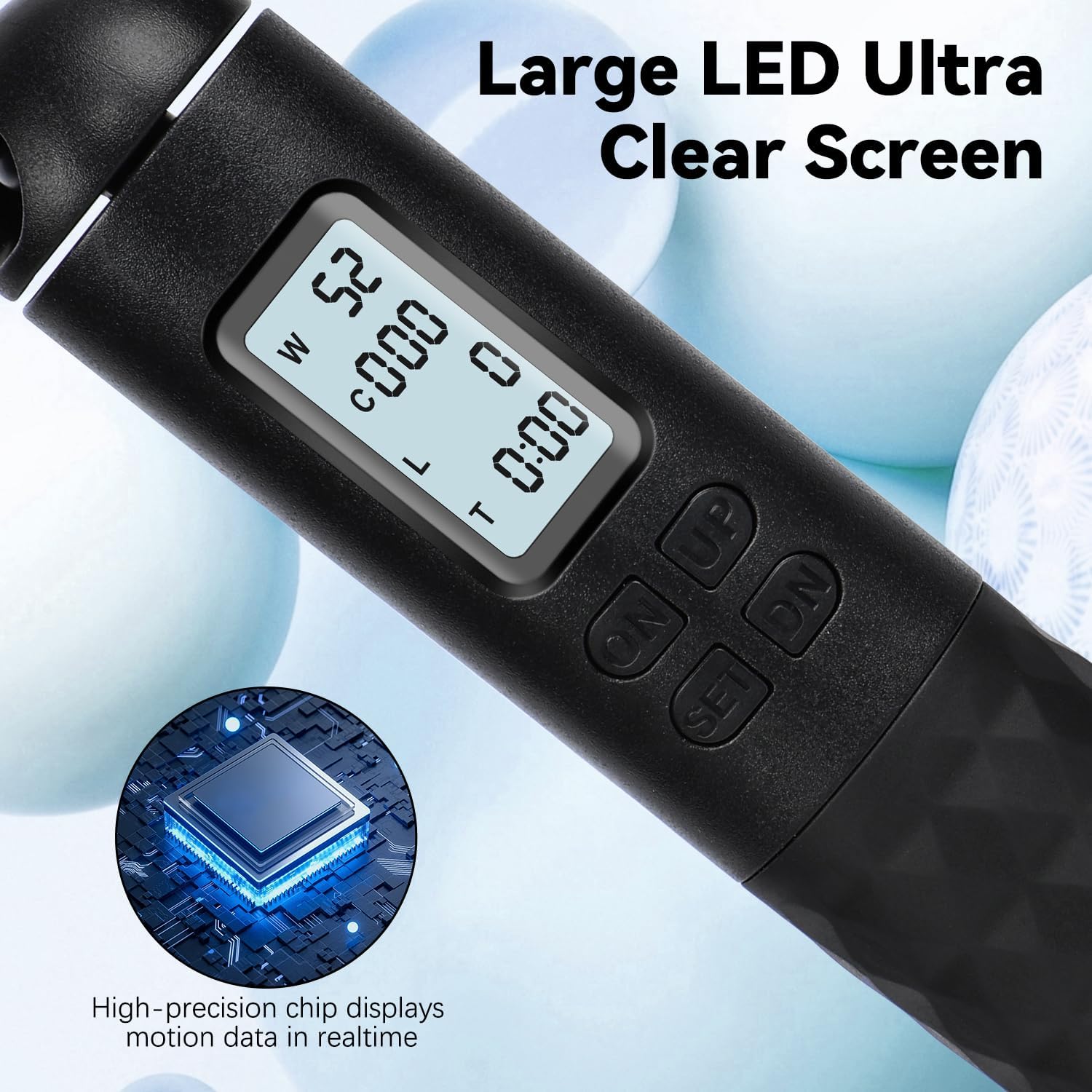 Skipping Rope with Counter, Cordless Jump Rope, Intelligent Timed Weighted Jump Rope, Adjustable Digital Counting Jump Ropes, Cordless Weighted Jump Rope for Lose Weight, Burn Calories - Image 6