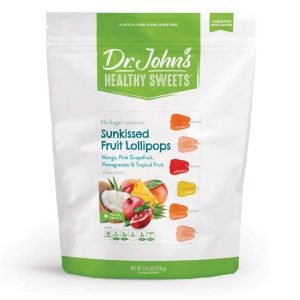 Dr. John’s Sugar Free Candy, Healthy Lollipops with Zero Sugar, Low Calorie Snacks, Keto Friendly Hard Candy Sweets, Sunkissed Fruit Tooth, 150 Count, 2.5 LB