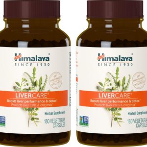 Himalaya LiverCare Herbal Supplement, Liver Cleanse Formula, Liver Support, Bile Production, Eliminates Waste, Vegan, Non-GMO, Herbal Blend Formula, 375 mg, 180 Capsules, 2 Pack, 180 Day Supply