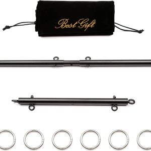 2pcs Silver Expandable Spreader Bar Adjustable Home Gyms Indoor Training Fitness Tools Sports Set (2pcs Black)