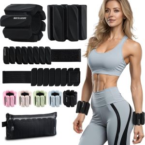 Ankle Weights for Women Men Adjustable 1LB Wrist Weights Bracelet Set of 2 for Home Gym Weighted Bangles Wristbands Leg Arm Weights for Walking Swimming Running Pilates Yoga Gym