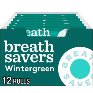 BREATH SAVERS Wintergreen Sugar Free Breath Mints Rolls, 0.75 oz (24 Count)