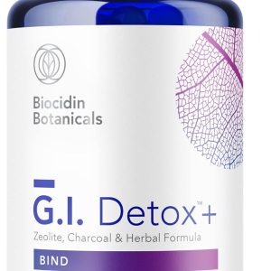 Biocidin G.I. Detox+ Gentle Binder – Activated Charcoal, Zeolite & Aloe for Digestive Health – Supports The Gut Cleanse Detox Process – May Reduce Bloating & Gas (60 Capsules)