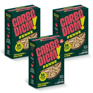 CARBE DIEM! Penne | 3x 12oz Bags | Lower Net Carb Pasta with a Traditional Flavor & Texture | Pasta Re-Imagined for Healthy Lifestyles | Reduced Calorie Food | Penne Pasta | Lower Calorie Pasta