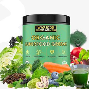 Certified Organic Greens Powder – 30 Servings – Green Superfood Powder, Energy Boost Detox Drink, Fruit and Vegetable Powder, Apple Cider Vinegar, Green Tea Extract