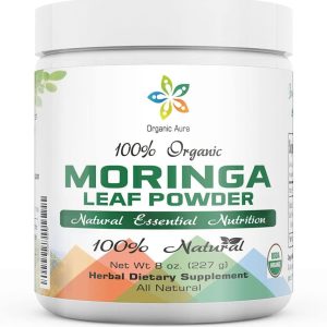 Certified Organic Moringa Leaf Powder-8Oz. USDA Certified Organic. Naturally boosts Energy, Metabolism & Immunity. 100% Pure and Raw. Green Whole Superfood. No GMO, Gluten Free.