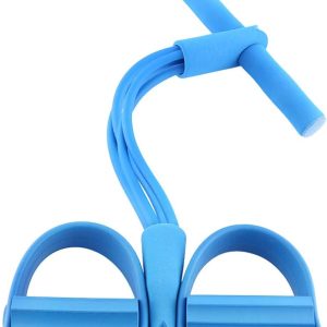 Dibiao Yoga Resistance Bands Elastic Sit Up Rope Pedal Resistance Band 4-Tube Sit-up Expander Elastic Pull Rope Fitness Tool for Abdomen Waist Arm Stretching Slimming Training