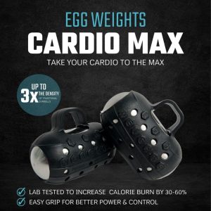 Egg Weights Cardio Max 3.0 lbs. Stainless Steel Hand Weights Dumbbell Set with Anti-Slip Silicone Finger Loop for Workout, Fitness, Training for Men and Women – 2 Eggs, 1.5 lbs each + Free E-Book Workout Guide