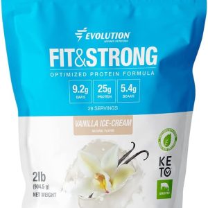 Evolution Advance Nutrition Fit & Strong – Pure Whey Protein Powder with BCAA, 100% Grass-Fed, Quick Absorbing and Fast Digesting for Optimal Muscle Recovery, Natural Flavor – 2 Pounds (Vanilla)