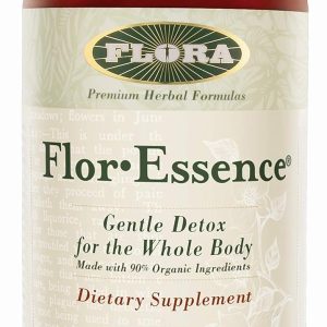 Flora Flor Essence Liquid Tea Blend 32oz LARGE – Gentle Detox Cleanse with Burdock Root, Slippery Elm, Kelp, Thistle – Premium Organic Ingredients