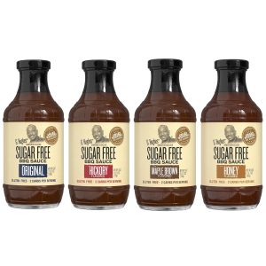 G Hughes Sugar Free, BBQ Sauce Variety Pack – Original, Honey, Maple Brown and Hickory, Gluten Free Sauces, Sugar Free BBQ Sauces, Keto-Friendly Sauces – 18 Oz (4-Pack)
