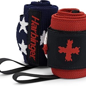 Harbinger Red Line 18-Inch Weightlifting Wrist Wraps for Men and Women (Pair)