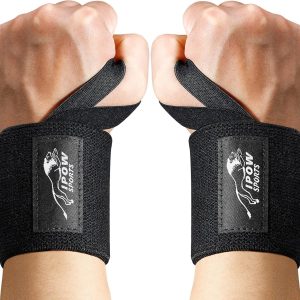 IPOW 18” Professional Wrist Wraps for Weightlifting 2 Pack(IPF Approved), Heavy Duty Gym Wrist Straps for Working Out, Weight Lifting Wrist Brace for Men & Women, Wrist Support with Thumb Loop
