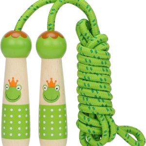 Jump Rope Kids, Children Adjustable Cotton Skipping Rope with Wooden Handle for Boys Girls Fitness Outdoor Activity(7.2ft)
