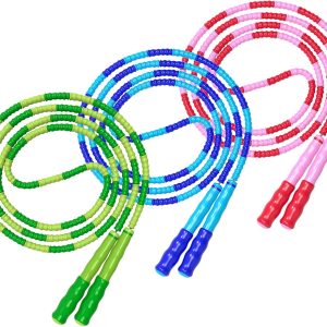 Leeboom Jump Rope, Adjustable Length Tangle-Free Segmented Soft Beaded Skipping Rope, Fitness Jump Rope for Kids, Man, and Women Weight Loss 9.2 Feet