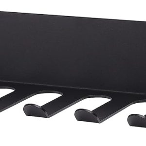 Leopold&toby Tool 23 inch XL Gym Storage Rack,Gym Rack Organizer,Weight Rack,Barbell Wall Mount Multi-Purpose Hanger Jump Ropes Yoga Foam Roller Belts Fitness/Gym Accessories(11 prongs 23inch)BLACK