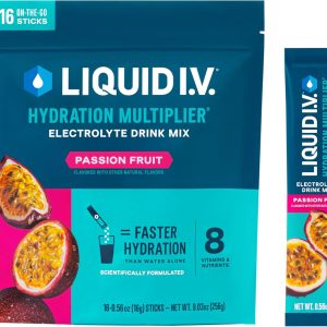 Liquid I.V.® Hydration Multiplier – Passion Fruit | Electrolyte Powder Drink Mix | 1 Pack (16 Servings)