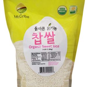 McCabe Organic Sweet Rice – Organic Glutinous Sweet Rice | Gluten Free & GMO-Free Organic Sticky Rice | Rich in Fibers and Minerals | USDA and CCOF Certified Organic | Product of USA | 3 Lbs