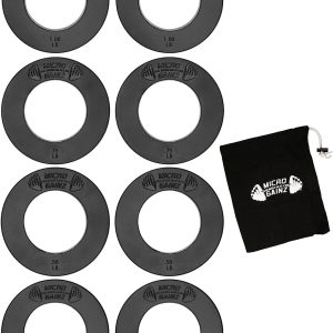 Micro Gainz Calibrated Fractional Weight Plates Set, 8 Piece Olympic Weight Plates Set with Bag, Designed for Olympic Barbells for Strength Training and Micro Loading, Made in USA