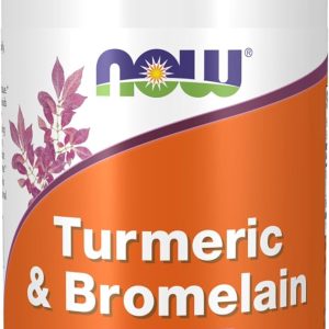 NOW Foods Supplements, Turmeric & Bromelain (Standardized Turmeric Extract) with Bromelain 2400 GDU/g, 90 Veg Capsules