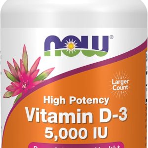 NOW Foods Supplements, Vitamin D-3 5,000 IU, High Potency, Structural Support*, 240 Softgels
