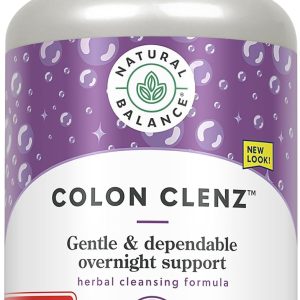 Natural Balance Colon Clenz | Herbal Colon Cleanse & Detox Supplement | Gentle & Dependable Overnight Formula (150 CT)