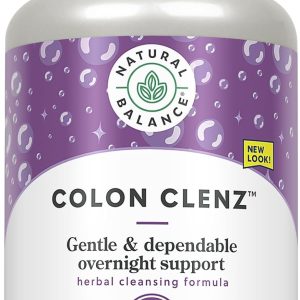 Natural Balance Colon Clenz | Herbal Colon Cleanse, Detox Cleanse, and Digestive Health Supplement – Gentle and Dependable Overnight Formula – 60-Day Guarantee (120 Servings, 120 VegCaps)
