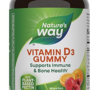 Nature’s Way Vitamin D3 Gummies, Supports Immune and Bone Health*, 2000 IU (50 mcg) per 2-gummy Serving, Mixed Fruit Flavored, 120 Gummies (Packaging May Vary)