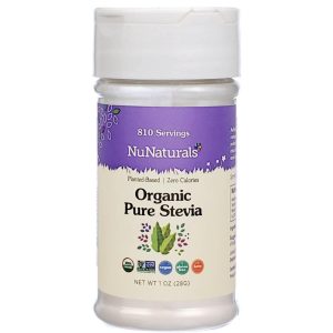 NuNaturals Organic Pure Stevia Extract | 100% Stevia No Fillers | Keto Sugar-Free Powdered Sweetener | Plant-Based Sugar Substitute | No Erythritol | Over 800 Servings | 1 oz
