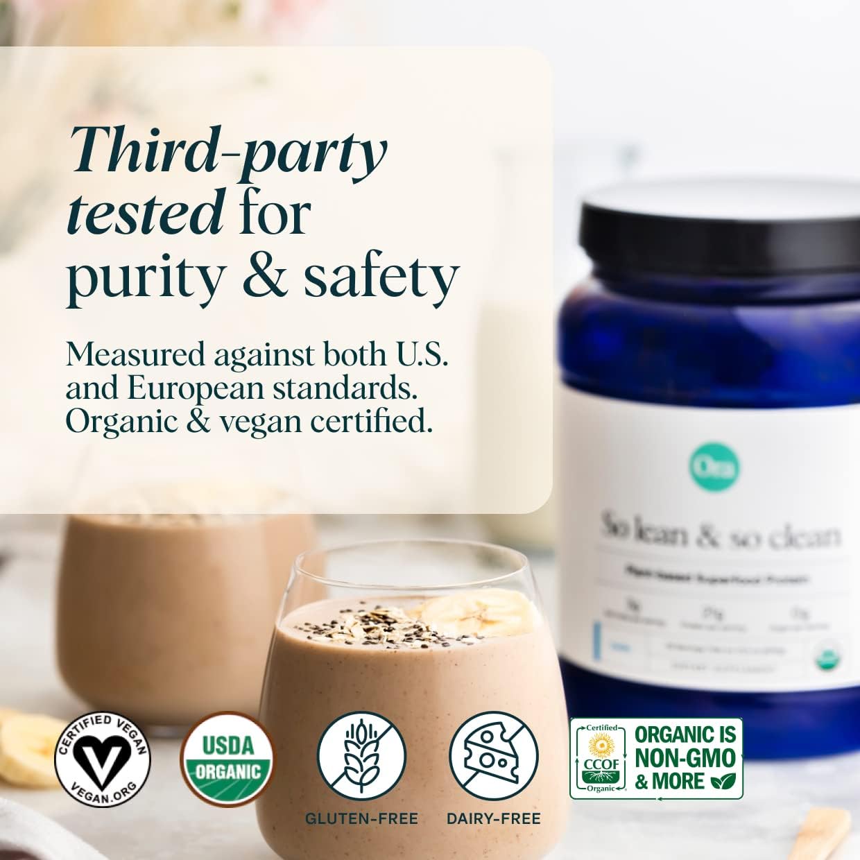 Ora Organic Greens Powder & Protein Power Bundle: 20+ Superfood Greens Blend - Citrus Flavor, 30 Servings + 21g Plant Based Protein Powder, Vanilla Flavor, 20 Servings - Image 2