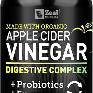 Organic Apple Cider Vinegar Capsules + Digestive Enzymes & Probiotics (1500mg | 120 Capsules) Raw Apple Cider Vinegar Pills & Fiber Supplement for Gut Health, Immune Support, Digestion & Detox Cleanse
