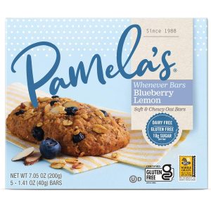 Pamela’s Products Gluten Free Whenever Bars, Blueberry Lemon Box, 7.05 Oz, 30 Count, Pack of 6