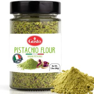 Pistachio Flour, 80 g, Sicilian Fine Chopped Pistachio Flour, Ground Pistachios, Pistachio Powder, Gluten Free Flour, high Protein, Non Gmo, Vegan, Product of Bronte, Sicily, Italy by Gusto ETNA