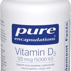 Pure Encapsulations Vitamin D3 125 mcg (5,000 IU) – Supplement to Support Bone, Joint, Breast, Heart, Colon, and Immune Health* – with Vitamin D – 120 Capsules
