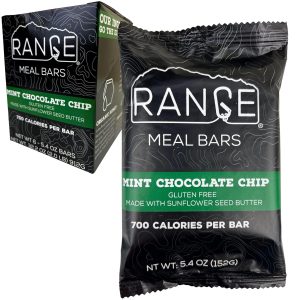 Range Meal Bar – High Calorie Meal Replacement Bars – Gluten Free Bars – Backpacking Meals – 6 Pack (Mint Chocolate Chip)