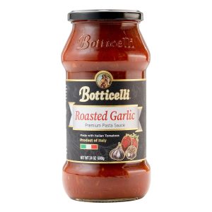 Roasted Garlic Premium Pasta Sauce by Botticelli, 24oz – No Added Sugar – Whole30 Approved – Keto Friendly – Gluten Free – Product of Italy
