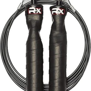 Rx Smart Gear Jump Rope – Black Ops Ergonomic Handles with Trans Black Cable Buff 3.4 | Jump Smart Weighted Speed Rope for Sports & Fitness, MMA, HIIT, Cardio Workout