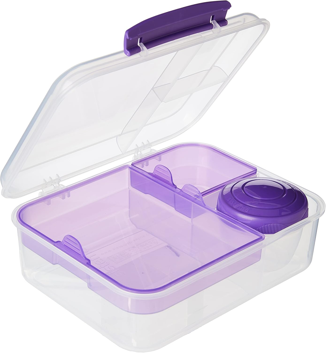 Sistema Bento Box Adult Lunch Box with 2 Compartments, Sandwhich,Salad Dressing Container,Dishwasher Safe,Color May Vary - Image 2