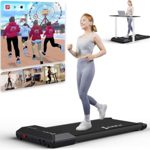Superun Walking Pad Treadmill, 2.5HP Walking Treadmills for Home, 2 in 1 Portable Under Desk Treadmill, Low Noise for Office Work, Free Installation, 265 LBS Capacity