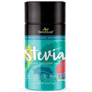 SweetLeaf Stevia Powder Shaker Jar – Zero Calorie Sweetener with Stevia Leaf Extract, No Artificial Sweetener Additives, Sugar Free, Keto Friendly, Non GMO, Gluten Free – 4 Oz (Pack of 1)