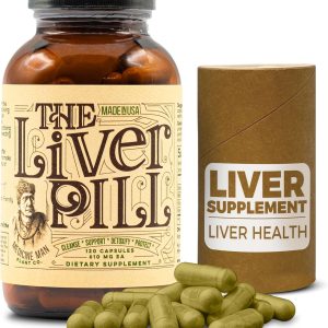The Liver Pill 120 Capsules – Herbal Liver Cleanse Detox & Repair Pills with Burdock Root, Milk Thistle, Rosemary, and Flax Seed – Non-GMO, Organic, and Natural Liver Detox Pills for Men and Women