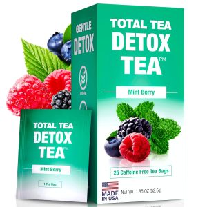 Total Tea Slimming Detox Tea for a Healthy Weight Support – Caffeine Free – Herbal Tea with Chamomile, Hibiscus, Ginger Root for Colon Cleanse – Natural Mint Tea for Digestive Health (25-Pack Mint)