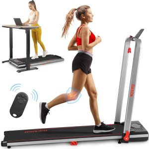 Walking Pad Treadmill, RIKSION Under Desk Treadmill,Portable Folding Treadmills for Home/Office, Quiet Foldable Walking Pad with Remote Control, Free Installation