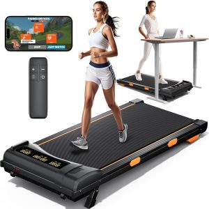 Walking Pad Treadmill, Under Desk Treadmill with Incline for Home Office, 2.5 HP Compact Portable Mini Treadmills Save Space, 2 in 1 Small Walking Pad with Large LED Display, 300 lb Capacity