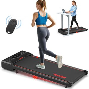 Walking Pad Treadmill, Wenoker Under Desk Treadmill, Portable Foldable Walking Pad for Home/Office,Folding Compact Desk Treadmill with Remote Control, Free Installation