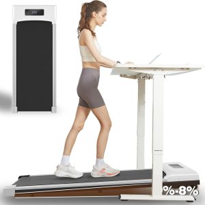Walking Pad Treadmill with 8% Incline, 300+ lbs Capacity Under Desk Treadmill, 2.5HP Incline Treadmill, 10 HIIT Programs Treadmills for Home