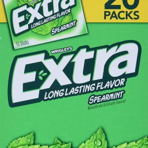 Wrigley’s Sugar Free Gum, Extra Spearmint,20 count,15 sticks each