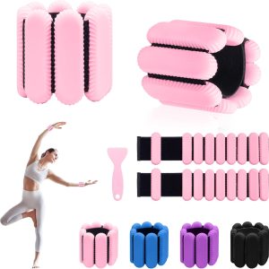 Wrist Ankle Weights for Women, Adjustable Weight(1LB~1.1LB Each) with Spare Two Weights Non-Slip Hand & Leg Weighted for Strength Training, Walking, Running, Yoga, Pilates, and Jogging